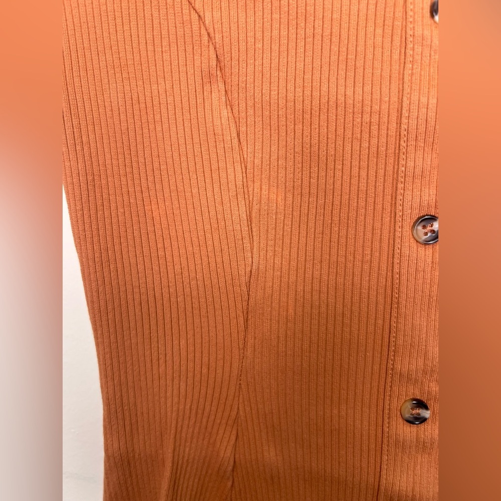 ASOS Button-Front Mini Dress in Peach - Picture 6 of 7
